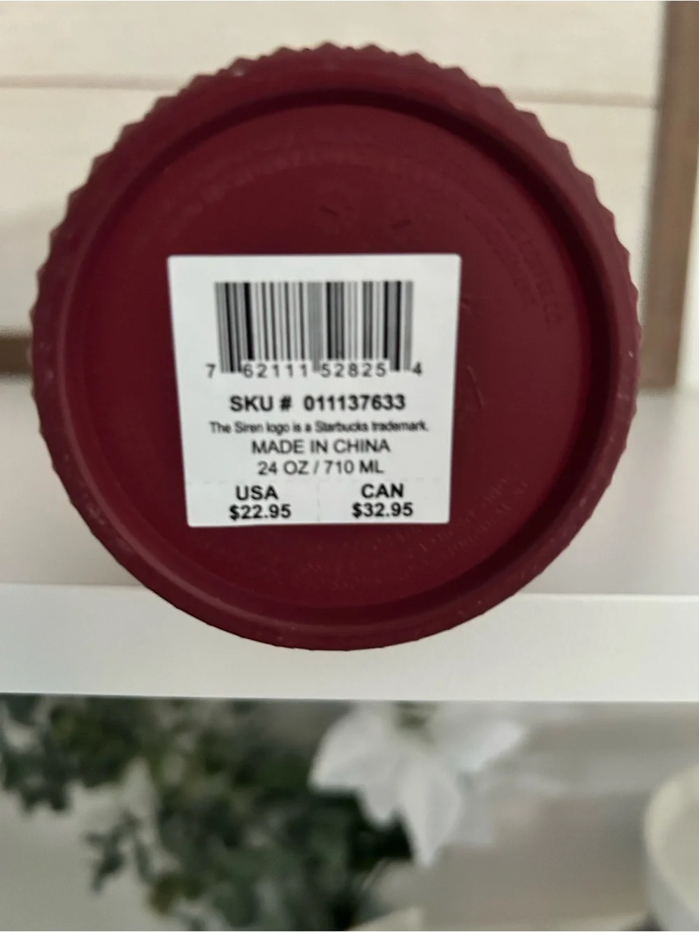 Starbucks Pink to Burgundy Ombre Studded Cold Cup with Straw